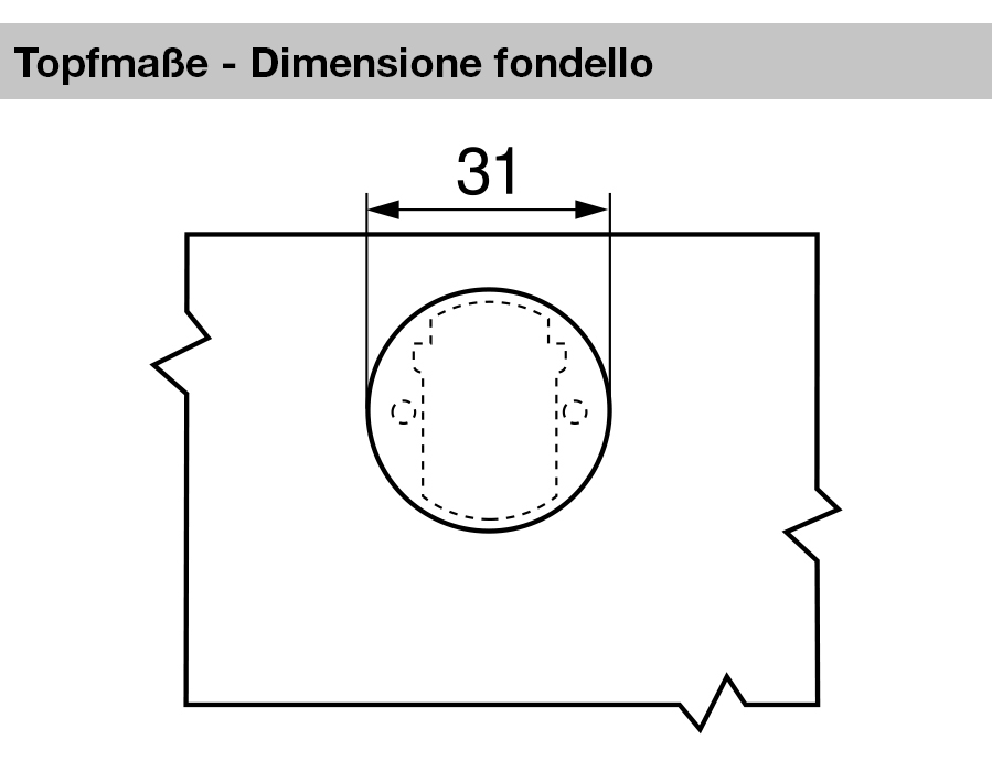 +45°-cerniera per mobili ad angolo per ante in cristallo CLIP top