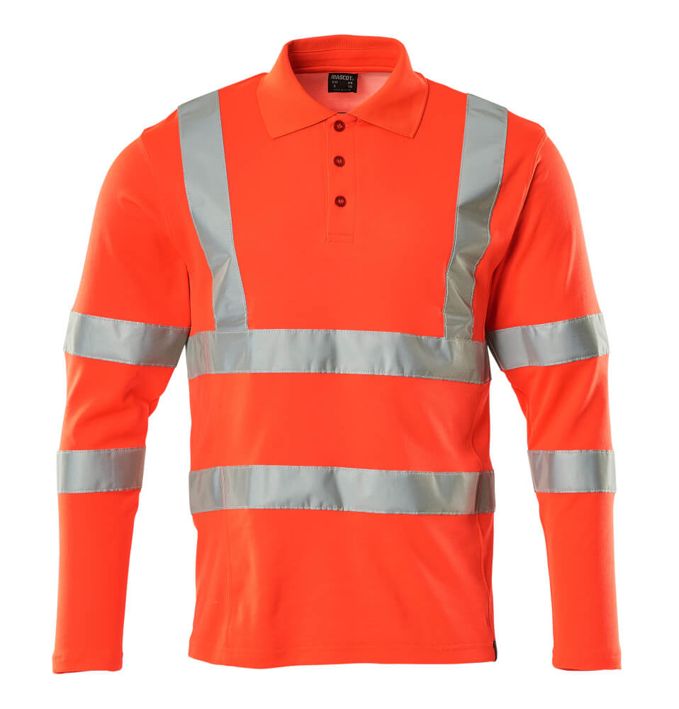 Polo, a maniche lunghe SAFE CLASSIC hi-vis rosso
