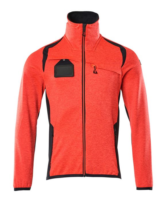 Maglione in pile con chiusura lampo ACCELERATE SAFE hi-vis rosso/blu navy scuro
