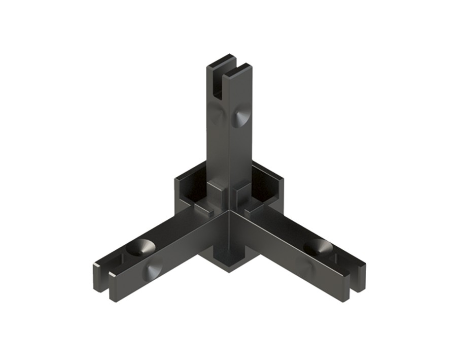Cadro Giunto a 3 vie collegamento LED effetto acciaio inox