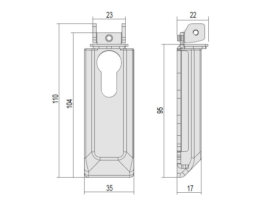 Placca interna Alpha Touch e Alpha Pusch