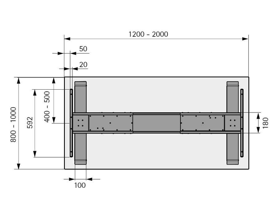 LegaDrive Systems Kit dispositivo per la regolazione dei piani scrivania Basic