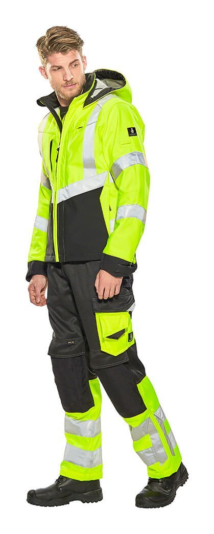 Pantaloni con tasche porta-ginocchiere SAFE SUPREME blu navy scuro/hi-vis arancio