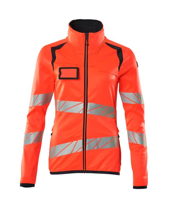 Maglione in pile con chiusura lampo ACCELERATE SAFE hi-vis rosso/blu navy scuro