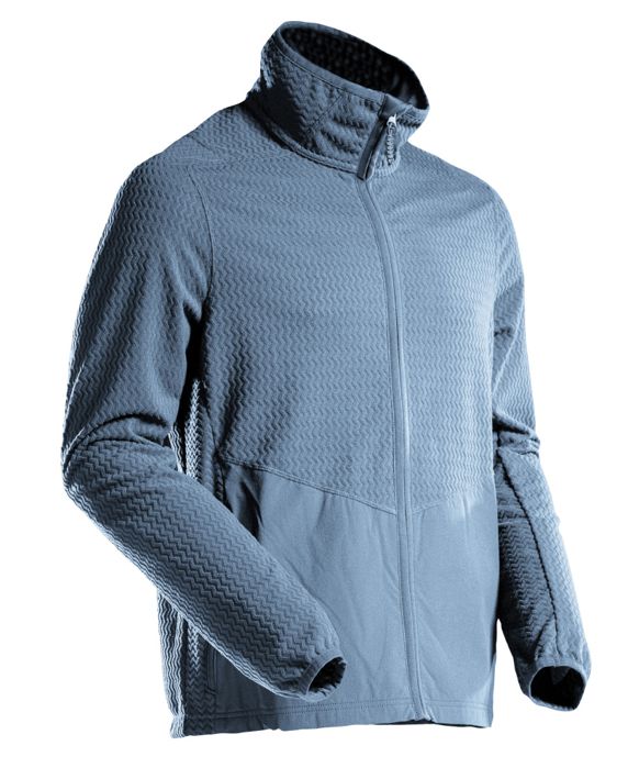 Maglione in micropile con chiusura lampo CUSTOMIZED blu grigio