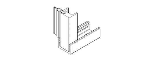 Guarnizione verticale 13 / 18 per porte scorrevoli completamente in vetro con vetrata fissa Hawa Puro 100-150
