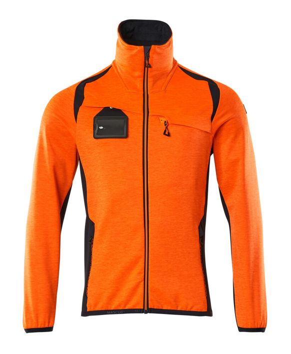 Maglione in pile con chiusura lampo ACCELERATE SAFE hi-vis arancio/blu navy scuro