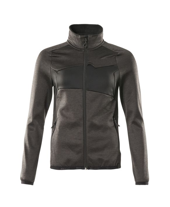 Maglione in pile con chiusura lampo ACCELERATE antracite scuro/nero