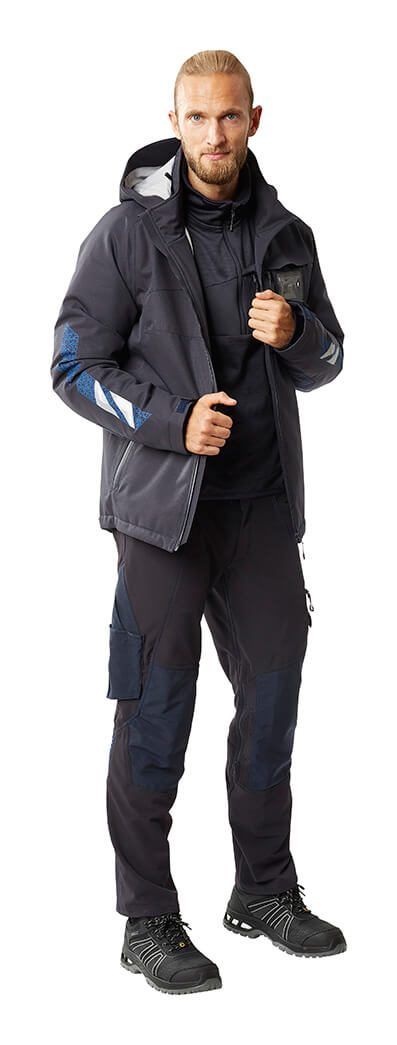 Maglione in pile con mezza cerniera ACCELERATE antracite scuro/nero