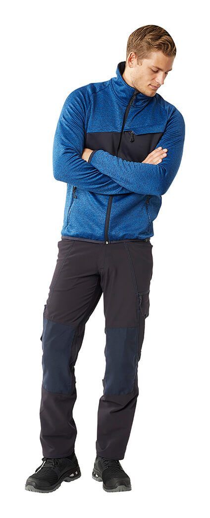 Maglione in pile con chiusura lampo ACCELERATE antracite scuro/nero