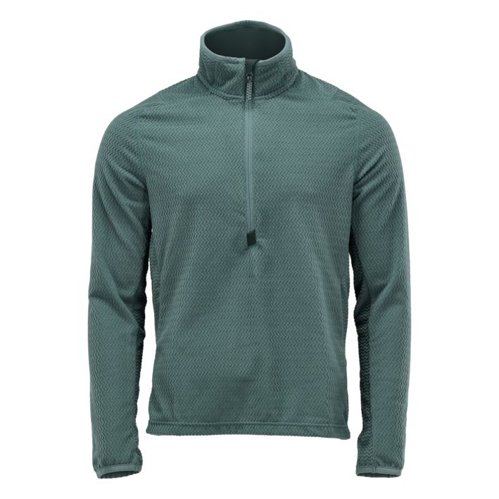 Maglione in micropile con mezza cerniera CUSTOMIZED verde foresta chiaro