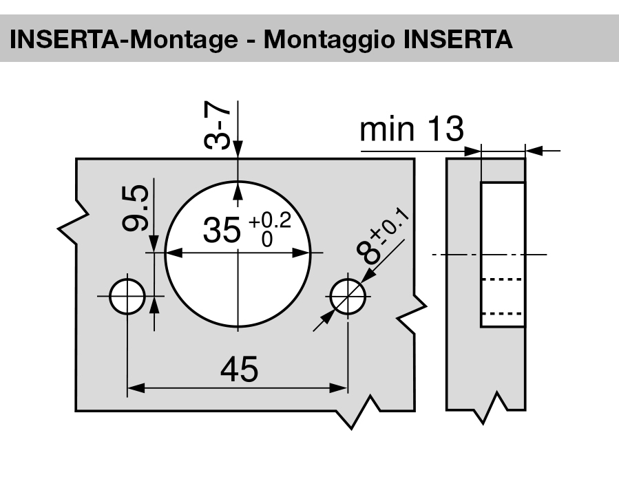 -30° III-cerniera per mobili ad angolo, battuta a sormonto massima CLIP top