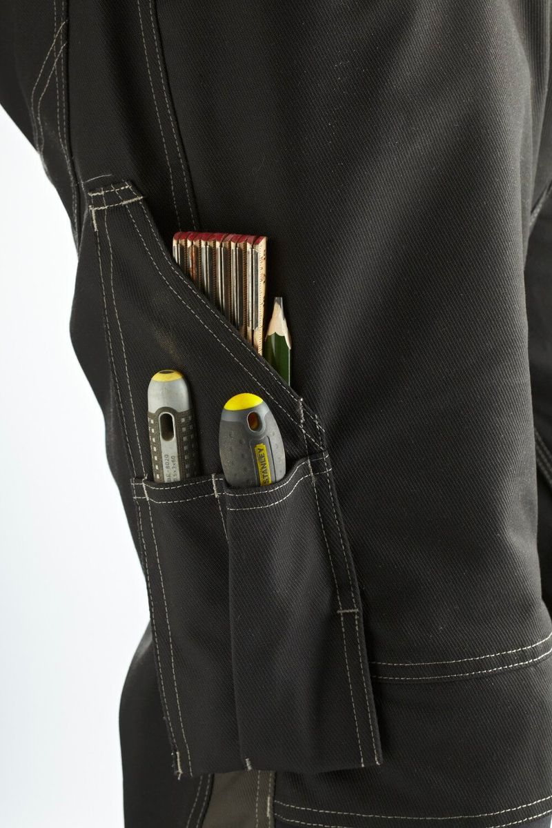 Pantaloni con tasche porta-ginocchiere UNIQUE bianco/antracite scuro