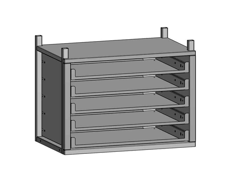 Modulo estraibile per 5 valigiette