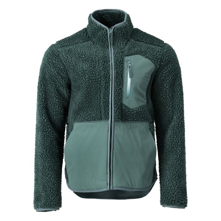Giacca in pile con chiusura lampo CUSTOMIZED verde foresta