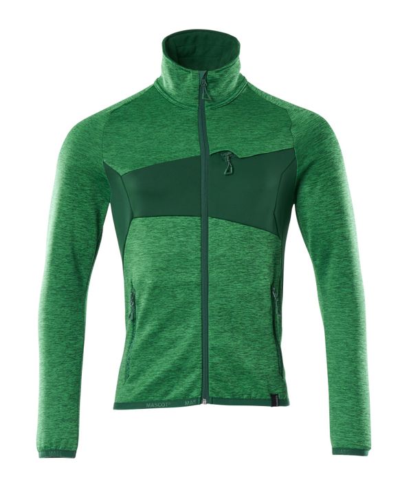 Maglione in pile con chiusura lampo ACCELERATE verde prato/verde