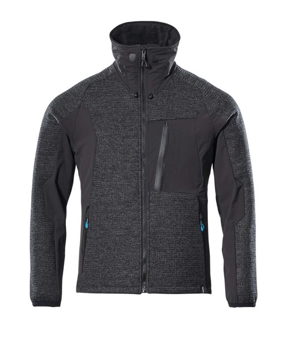 Giacca in maglia con chiusura lampo ADVANCED nero melange/nero