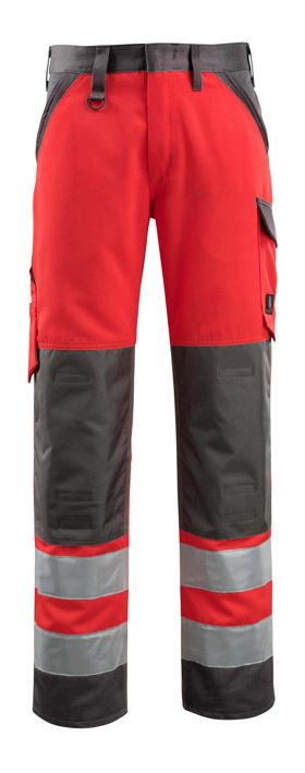 Pantaloni con tasche porta-ginocchiere SAFE LIGHT hi-vis rosso/antracite scuro