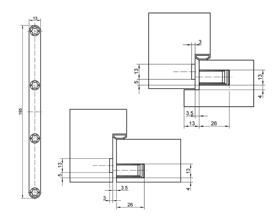Incontro magnetico per porte in legno Keep Close KC 50/H