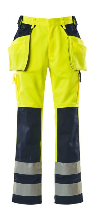 Pantaloni con tasche esterne SAFE COMPETE hi-vis giallo/blu navy