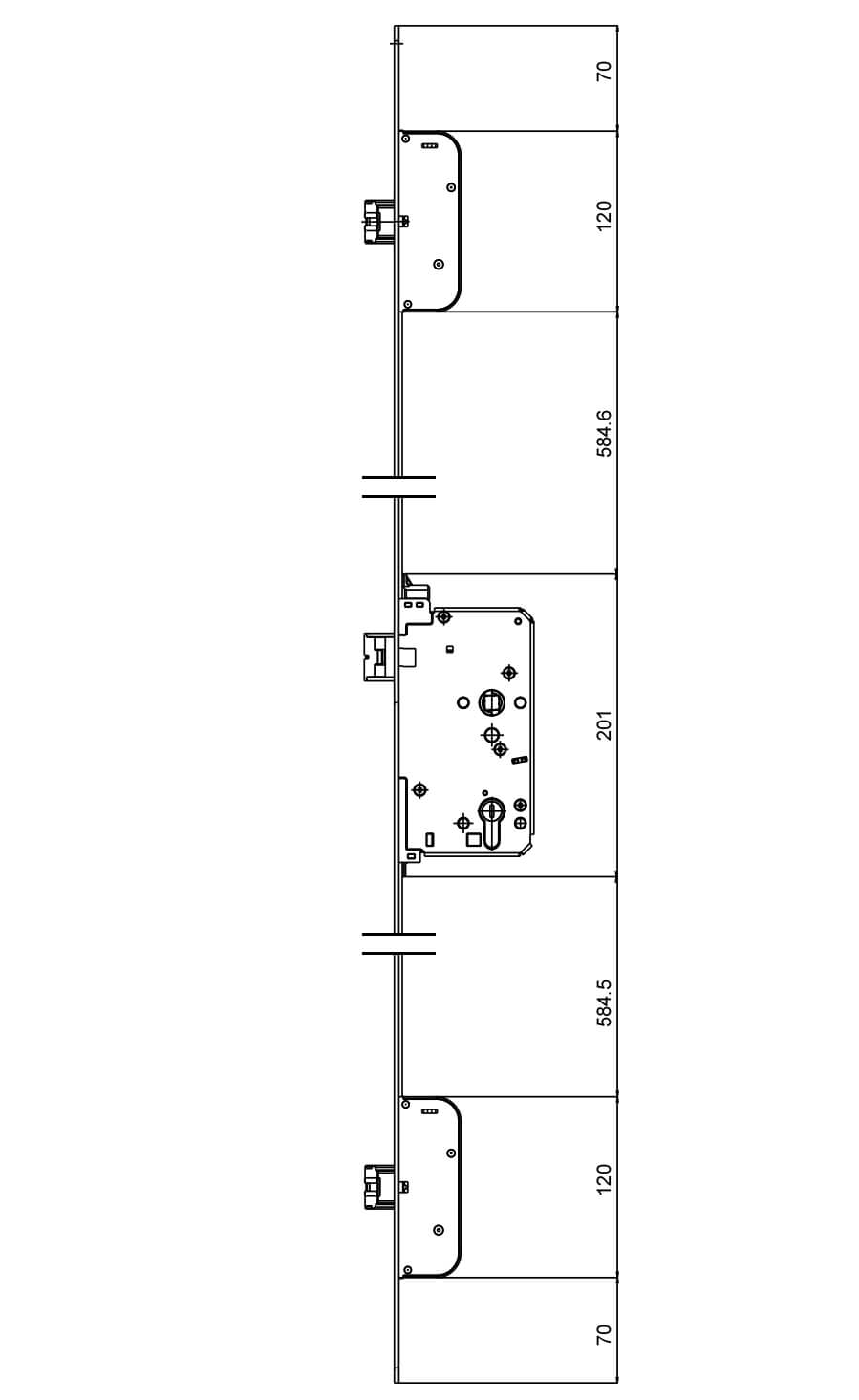 Serratura antipanico Secury 2110 per porte ad 1 anta  