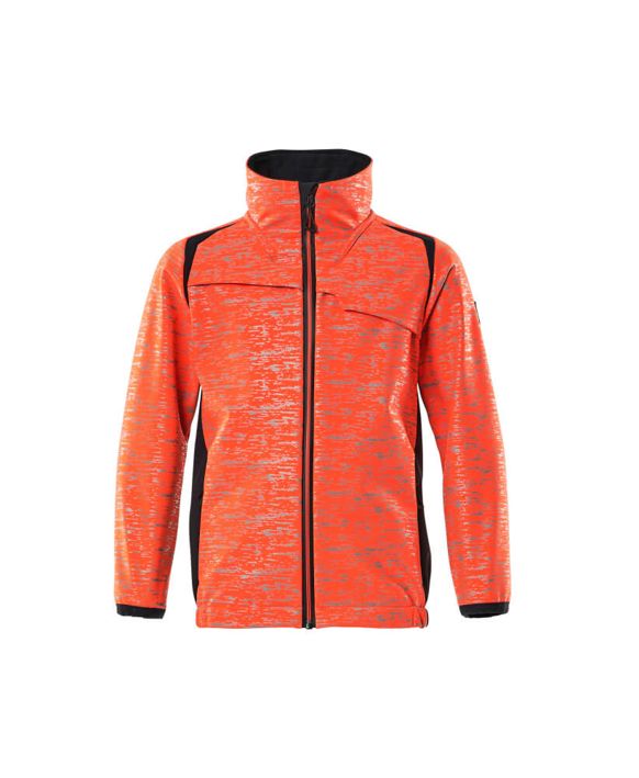 Giacca softshell da bambino ACCELERATE SAFE hi-vis rosso/blu navy scuro