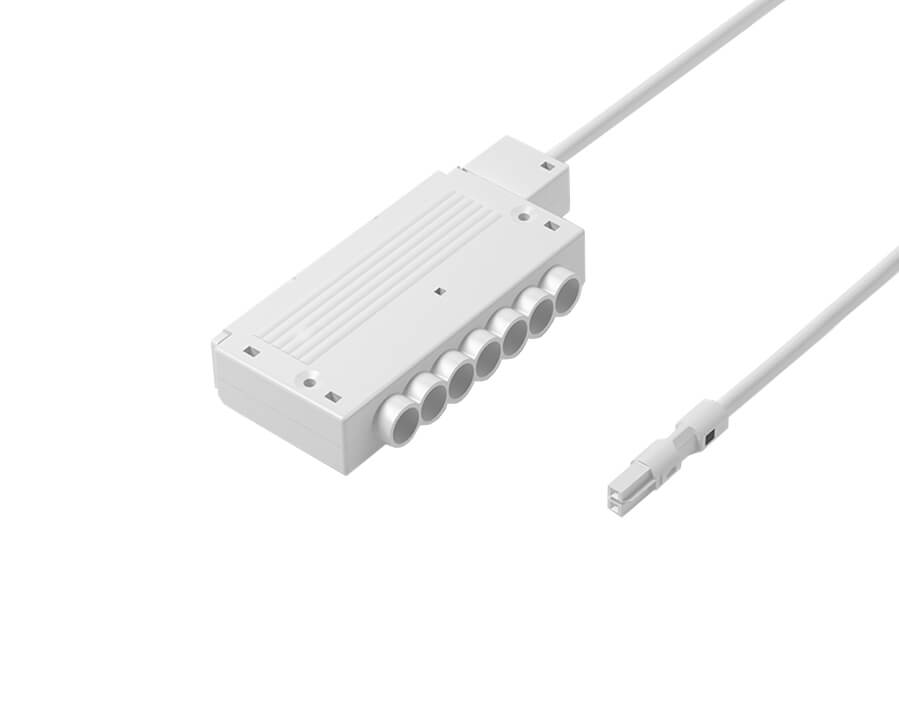 Distributore di corrente a 6 vie con connettore mHV2