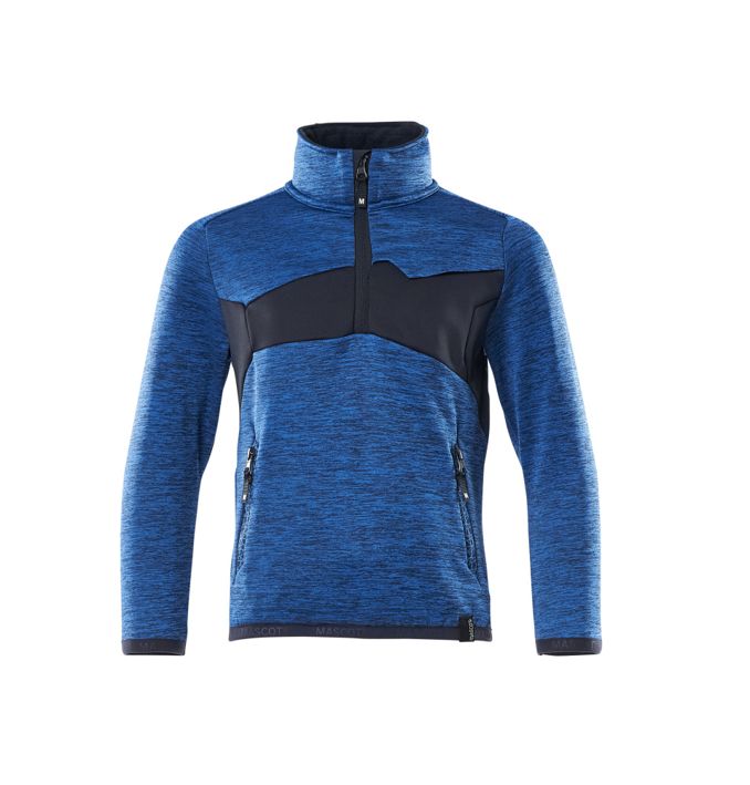 Maglione in pile da bambino ACCELERATE azzurro/blu navy scuro