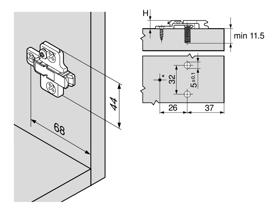 Piastrina di premontaggio a croce CLIP top