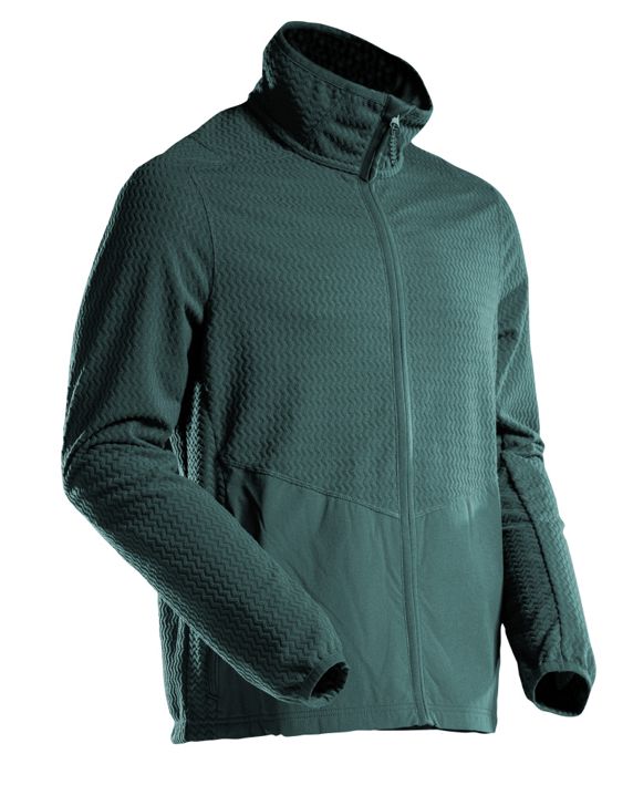 Maglione in micropile con chiusura lampo CUSTOMIZED verde foresta