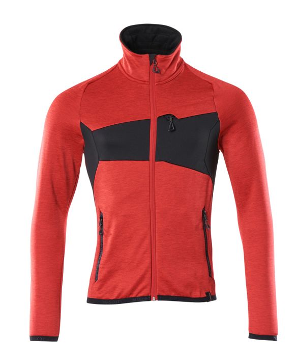 Maglione in pile con chiusura lampo ACCELERATE rosso/nero