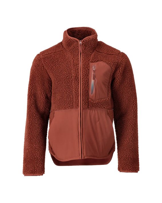 Giacca in pile con chiusura lampo CUSTOMIZED rosso autunno