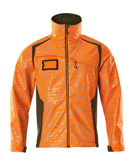 Giacca Softshell ACCELERATE SAFE hi-vis arancio/verde muschio