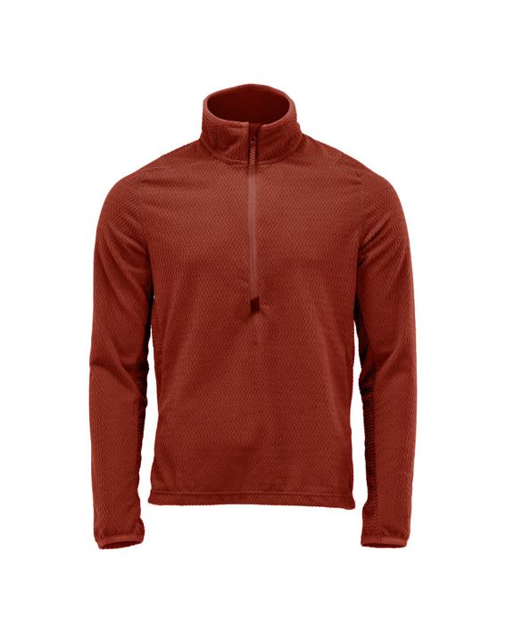 Maglione in micropile con mezza cerniera CUSTOMIZED rosso autunno