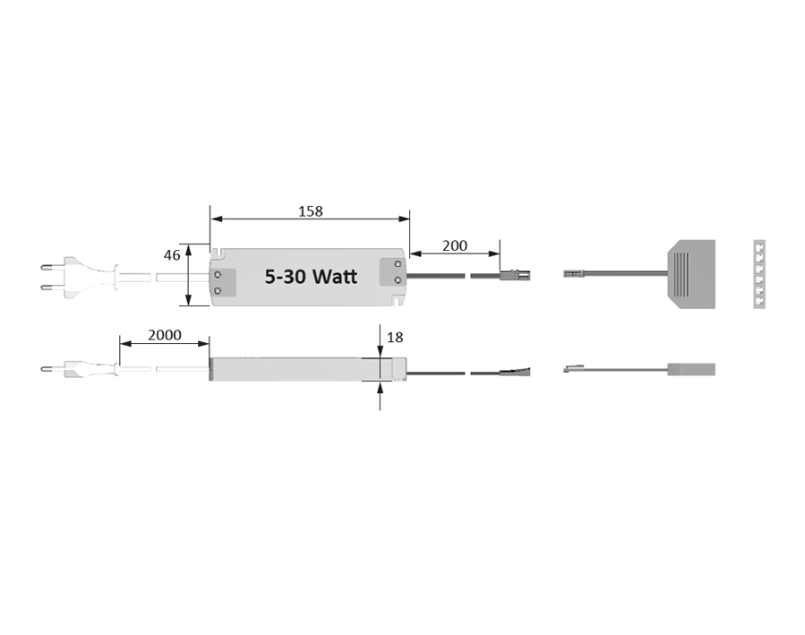 Alimentatore per LED dimmerabile 