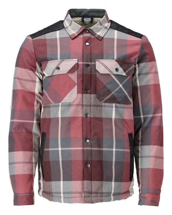 Camicia con fodera in pile CUSTOMIZED a quadri bordeaux