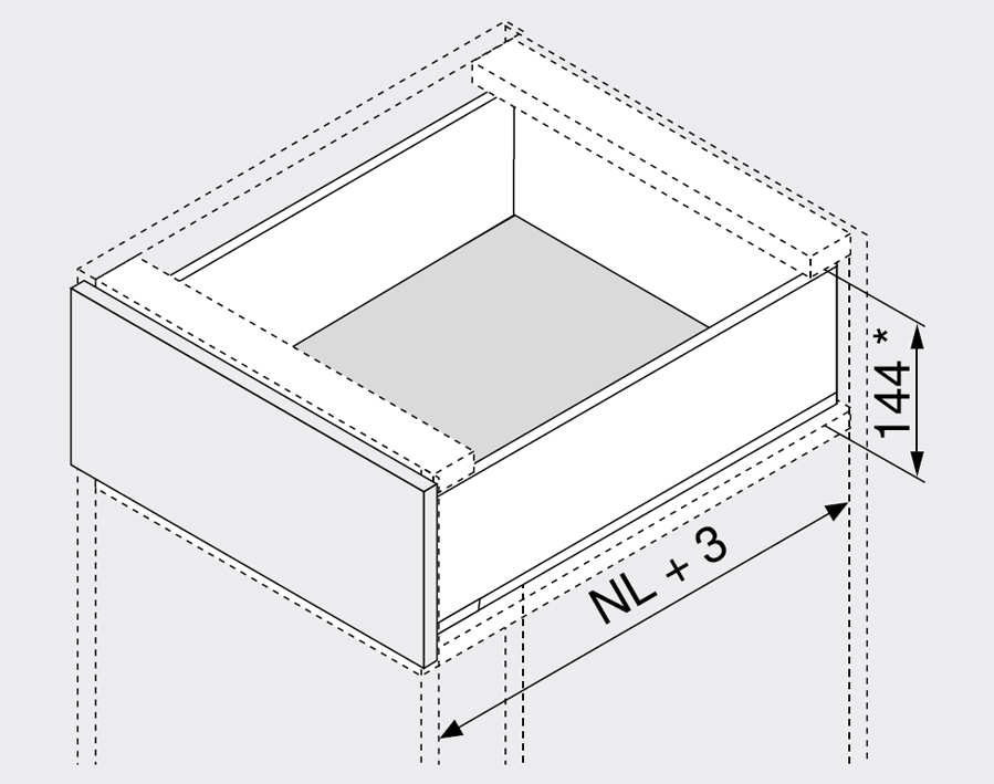 Legrabox - altezza K - grigio orione opaco 