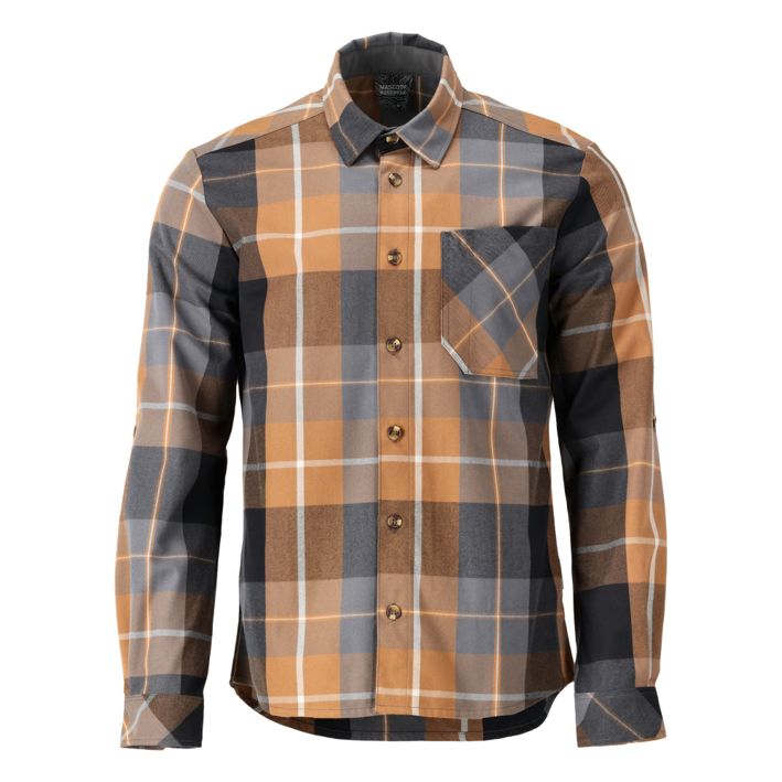 Camicia CUSTOMIZED a quadri nocciola