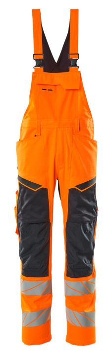 Salopette con tasche porta-ginocchiere ACCELERATE SAFE hi-vis arancio/blu navy scuro