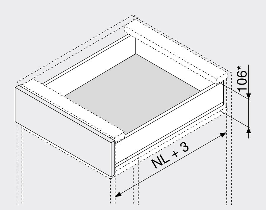 Legrabox - altezza M - grigio orione opaco 