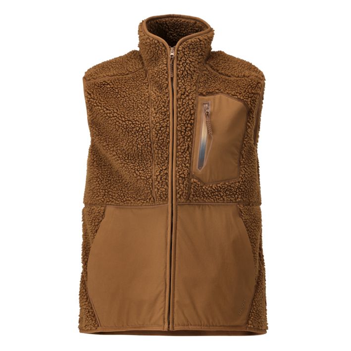 Gilet in pile con chiusura lampo CUSTOMIZED nocciola
