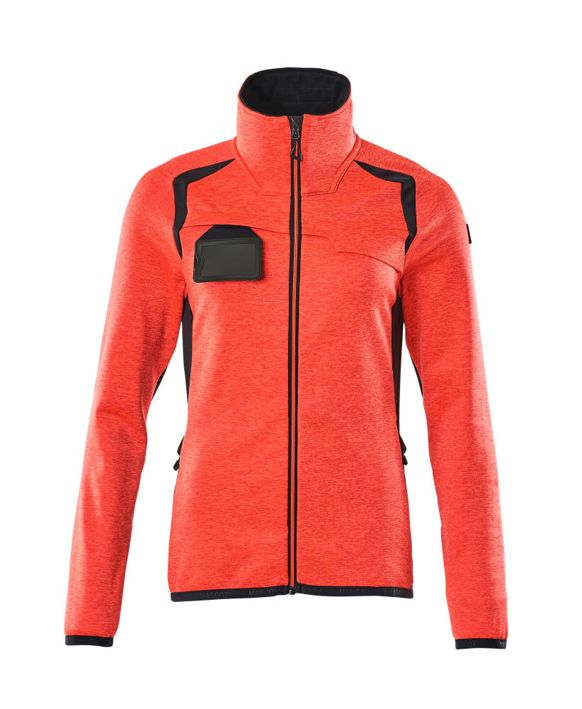 Maglione in pile con chiusura lampo ACCELERATE SAFE hi-vis rosso/blu navy scuro