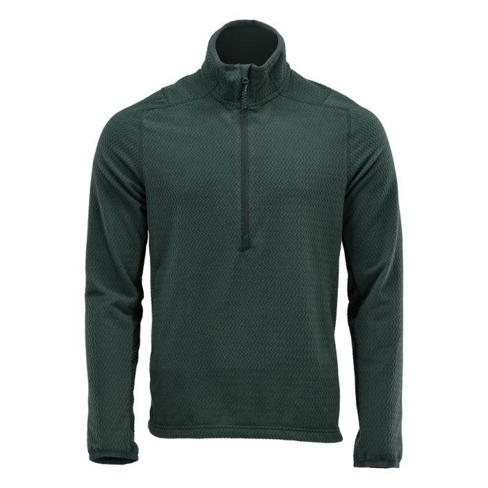 Maglione in micropile con mezza cerniera CUSTOMIZED verde foresta