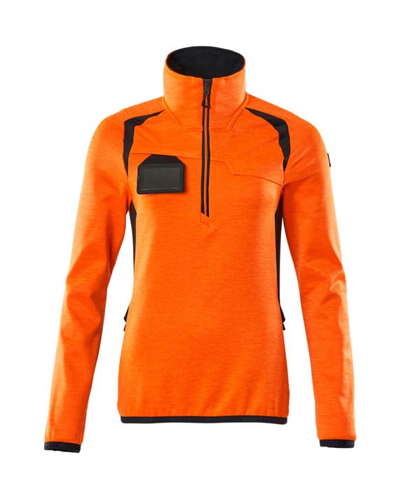 Maglione in pile con mezza cerniera ACCELERATE SAFE hi-vis arancio/blu navy scuro