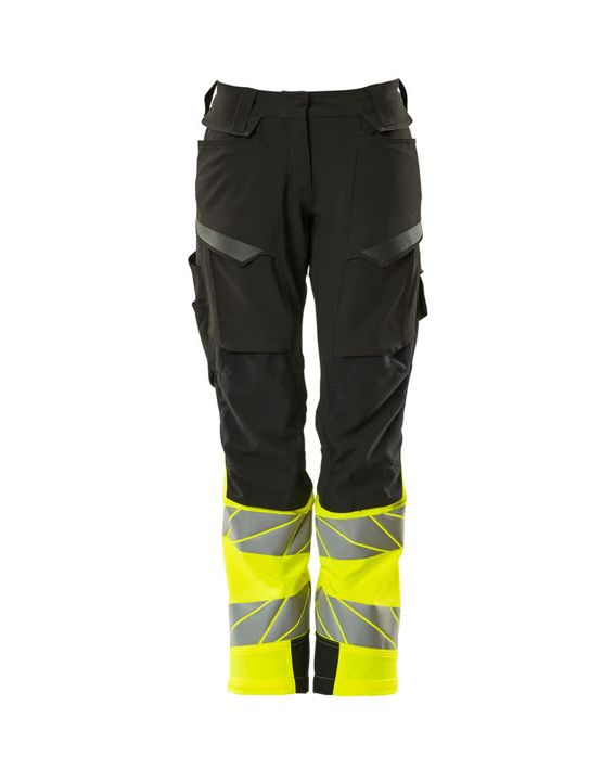 Pantaloni con tasche porta-ginocchiere ACCELERATE SAFE nero/hi-vis giallo