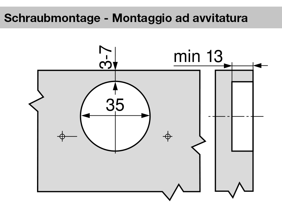Cerniera per anta per frigoriferioMODUL