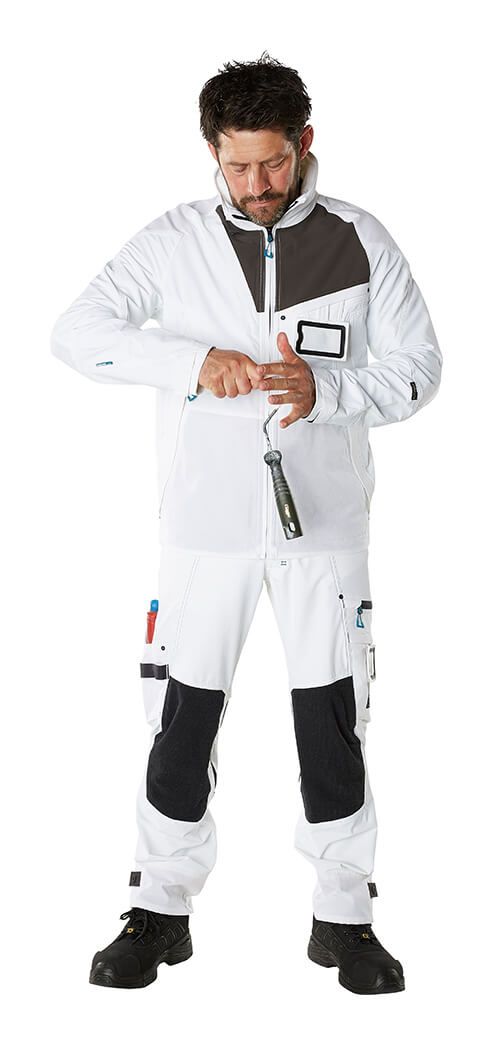 Pantaloni con tasche porta-ginocchiere ADVANCED bianco
