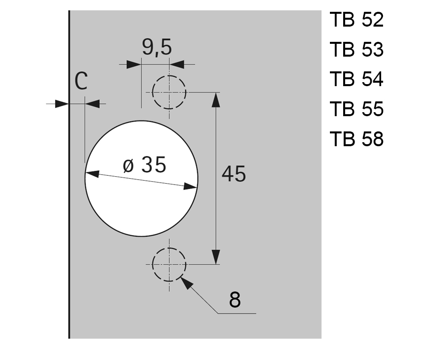 Cerniera da 110° Sensys 8645i