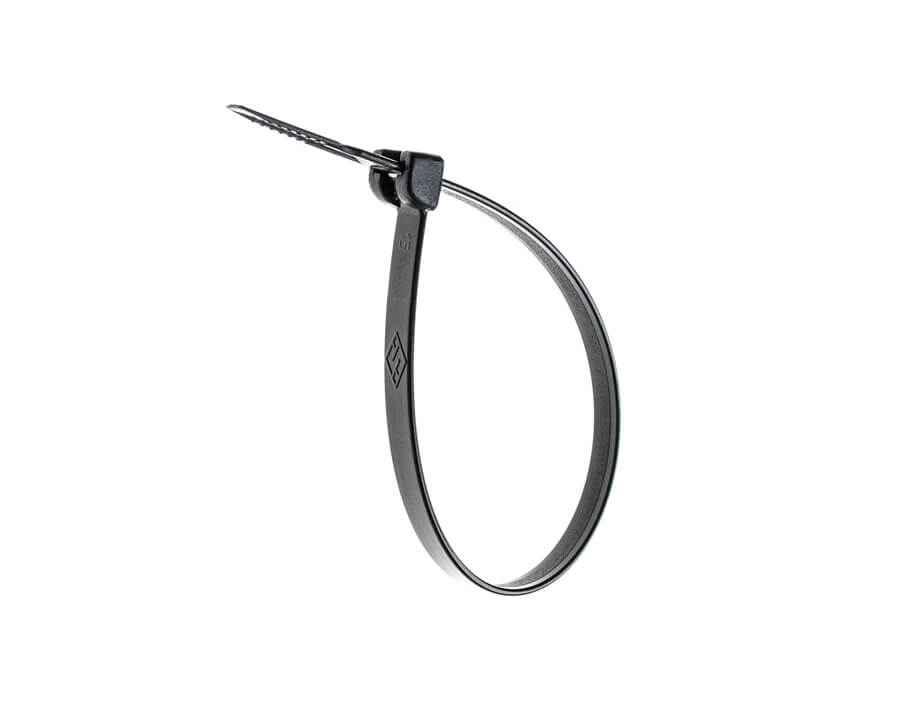 Fascetta in nylon con nasello in acciaio inox - nera
