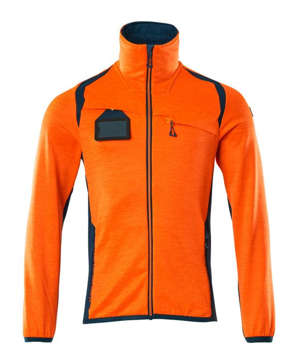 Maglione in pile con chiusura lampo ACCELERATE SAFE hi-vis arancio/petrolio scuro